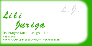 lili juriga business card